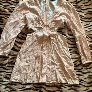 Chic Pink Long Sleeve Dress